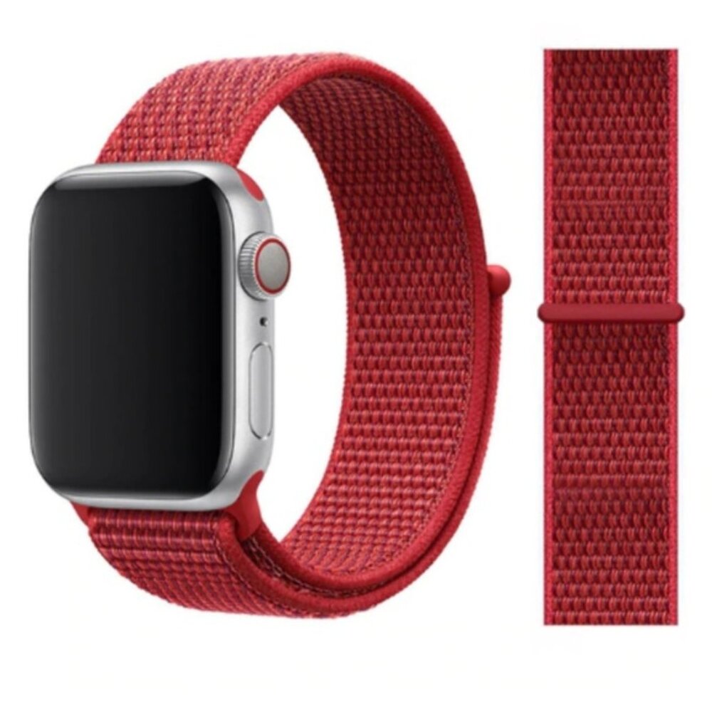 NEW Red  Nylon Strap Loop Band FOR Apple Watch